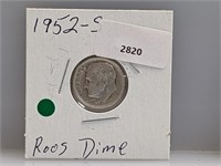 1952-S 90% Silver Roos Dime