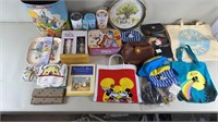 Walt Disney Collectibles+ w/ Purses & Trash Can