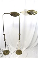 Pair Mid-Century Brass Shell Floor Lamps
