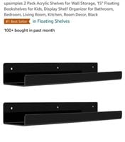 MSRP $20 2 Pack Black Acrylic Shelves