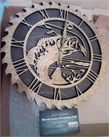 New Handmade Golden Bass Fishing Clock