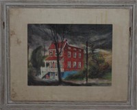 On back, "Red House in Pastel",