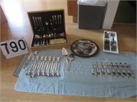 Quantity stainless steel & silver plate flatware