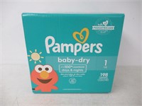 198-Pk Diapers Size 1 Pampers Baby Dry Disposable