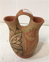 Navajo wedding vase clay pottery marked on the