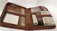 Vintage men’s travel leather toiletry case with