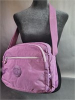 Tegaute Purple Nylon Bag with Zipper Closures