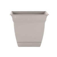 4 Eclipse Square Planter 12 w/Attached Saucer