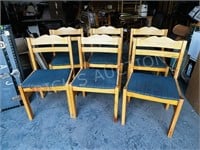 6 pine side chairs
