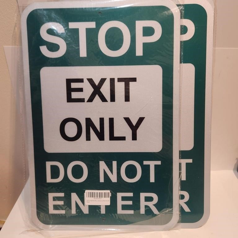 Exit only sign \ 17x12" Metal Q4