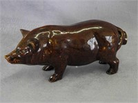 RW brown glaze 7 1/2" pig bottle