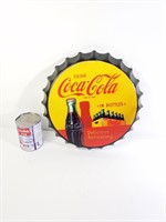 Enseigne métal Coca-Cola style capsule bouteille