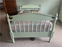 Antique 3/4 Size Spool Bed, Box Springs, Mattress-