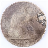 Coin 1840 United States Seated Dollar Holed