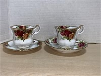 2 Royal Albert Old Country Roses Teacups and