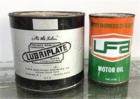 Vintage oil & grease tins (full/contents)