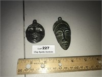 Vintage Cast Metal Masks African Art Charms?