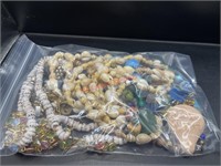 Grab Bag of Shells and Beaded Jewelry  (living