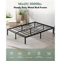 Tatago 16-Inch Heavy Bed Frame, Full, Black