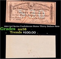 1864 3rd Series Confederate States Thirty Dollars