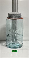 Vtg Atlas Masons Patent Qt Jar w Zinc Lid