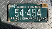 1966 PRINCE EDWARD ISLAND LICENCE PLATE