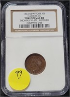 1863 CIVIL WAR TOKEN - NEW YORK BUTCHER - MS64 RB