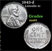 1943-d Lincoln Cent 1c Grades Select Unc