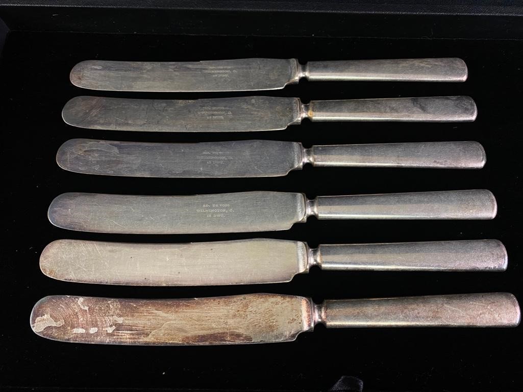 6 Turn-of-Century Pennyweight Silver Plate Knives