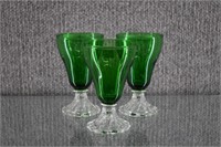 3 Anchor Hocking Green Burple Goblets