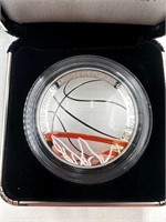 2020 Basketball Colorized Silver Dollar