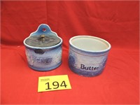 Vintage Ceramic Salt and Butter Keepers