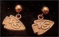 14kKT GOLD KANSAS CITY CHEIFS EARRINGS