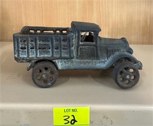 Vintage Cast Iron Model T Stake Bed Farm Truck