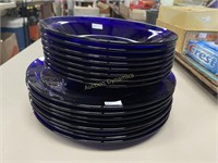 Blue Glass Plates & Bowls