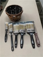 Paint Brushes, Paint Can Opener and Basket