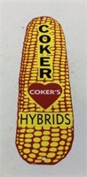 Coker's Hybrids Corncob Dealer Sign