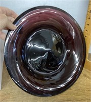 Handblown amethyst glass bowl
