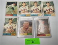 7 1961 Topps MLB Baseball Cards w/ Holders
