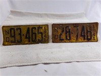 (2) 1941 North Dakota License Plates