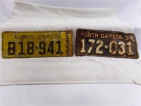 1948 North Dakota License Plate & 1954 North