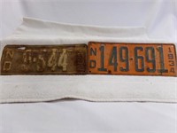 1934 North Dakota License Plate & 1932 North