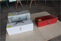 (3) Tin Tool Boxes