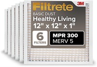 AC Furnace Air Filter, MPR 300, 12 x 12 x 1-Inc