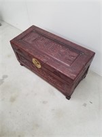 Wood carved box very beautiful 14.5 x 27x 13
