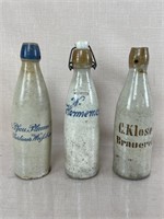 Antique Stoneware Beer Bottles