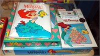 Little Mermaid  Board Game, Puzzle, Bath Book Lot