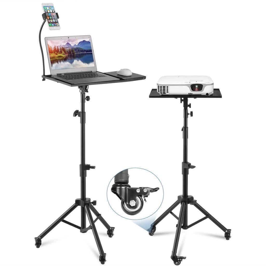 Projector Tripod Stand with Wheels, Laptop Stand