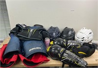 assorted hockey gear