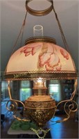 Antique B&h Converted Hanging Kitchen Lamp.